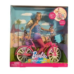 Mattel Barbie Beach Adventure Doll with Pink Bike